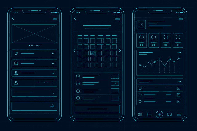 UI wireframes example output
